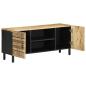 Preview: TV-Schrank Schwarz 105x33,5x46 cm Raues Mangoholz