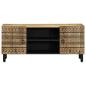 Preview: TV-Schrank Schwarz 105x33,5x46 cm Raues Mangoholz