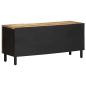 Preview: TV-Schrank Schwarz 105x33,5x46 cm Raues Mangoholz