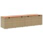 Preview: Gartentruhe Beige 220x50x54 cm Poly Rattan Akazienholz