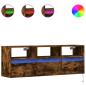 Preview: TV-Wandschrank mit LED-Beleuchtung Räuchereiche 130x31x45 cm