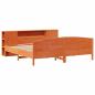 Preview: Massivholzbett mit Regal ohne Matratze Wachsbraun 200x200 cm