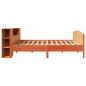 Preview: Massivholzbett mit Regal ohne Matratze Wachsbraun 200x200 cm