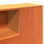 Preview: Massivholzbett mit Regal ohne Matratze Wachsbraun 200x200 cm
