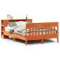Preview: ARDEBO.de - Massivholzbett mit Regal ohne Matratze Wachsbraun 140x200 cm