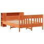 Preview: Massivholzbett mit Regal ohne Matratze Wachsbraun 140x190 cm