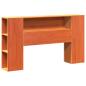 Preview: Massivholzbett mit Regal ohne Matratze Wachsbraun 140x190 cm
