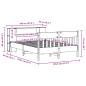Preview: Massivholzbett mit Regal ohne Matratze Wachsbraun 140x190 cm
