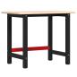 Preview: Werkbank 100x60x81,5 cm Massivholz Eiche Rechteckig