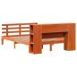 Preview: Massivholzbett mit Regal ohne Matratze Wachsbraun 140x190 cm