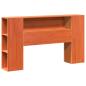 Preview: Massivholzbett mit Regal ohne Matratze Wachsbraun 140x190 cm