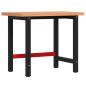 Preview: Werkbank 100x60x83 cm Massivholz Buche Rechteckig
