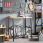 Preview: Werkbank 100x60x(71,5-98) cm Massivholz Buche Rechteckig