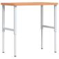 Preview: Werkbank 100x60x(73-99,5) cm Massivholz Buche Rechteckig