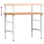Preview: Werkbank 100x60x(73-99,5) cm Massivholz Buche Rechteckig