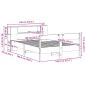 Preview: Massivholzbett mit Regal ohne Matratze Wachsbraun 140x190 cm