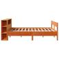 Preview: Massivholzbett mit Regal ohne Matratze Wachsbraun 140x190 cm