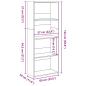 Preview: Bücherregal Betongrau 60x30x152 cm Holzwerkstoff
