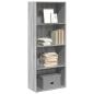 Preview: ARDEBO.de - Bücherregal Grau Sonoma 60x30x152 cm Holzwerkstoff