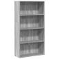 Preview: Bücherregal Grau Sonoma 80x30x152 cm Holzwerkstoff