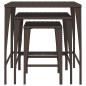 Preview: Garten-Satztische 3 Stk. Braun Poly Rattan