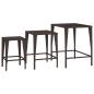 Preview: Garten-Satztische 3 Stk. Braun Poly Rattan