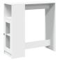 Preview: Bartisch mit Regal Weiß 101x40x103,5 cm Holzwerkstoff