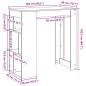 Preview: Bartisch mit Regal Betongrau 102x50x103,5 cm Holzwerkstoff
