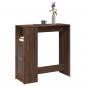 Preview: ARDEBO.de - Bartisch mit Regal Braun Eiche 101x40x103,5 cm Holzwerkstoff
