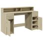 Preview: LED-Schreibtisch Sonoma-Eiche 140x55x91 cm Holzwerkstoff