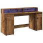 Preview: LED-Schreibtisch Altholz-Optik 160x55x91 cm Holzwerkstoff
