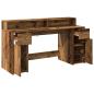 Preview: LED-Schreibtisch Altholz-Optik 160x55x91 cm Holzwerkstoff