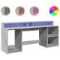 Preview: LED-Schreibtisch Betongrau 200x55x91 cm Holzwerkstoff