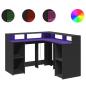 Preview: LED-Schreibtisch Schwarz 130x130x91 cm Holzwerkstoff