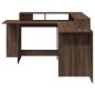 Preview: LED-Schreibtisch Braun Eichen-Optik 152x152x91 Holzwerkstoff