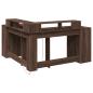 Preview: LED-Schreibtisch Braun Eichen-Optik 152x152x91 Holzwerkstoff