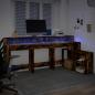 Preview: LED-Schreibtisch Räuchereiche 200x104x91 cm Holzwerkstoff