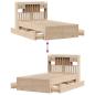 Preview: Massivholzbett mit Regal ohne Matratze 135x190 cm Kiefernholz