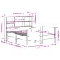Preview: Massivholzbett mit Regal ohne Matratze Wachsbraun 140x200 cm