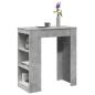 Preview: ARDEBO.de - Bartisch mit Regal Betongrau 95x47x103,5 cm Holzwerkstoff