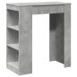 Preview: Bartisch mit Regal Betongrau 95x47x103,5 cm Holzwerkstoff