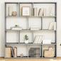 Preview: ARDEBO.de - Bücherregal Grau Sonoma 132x29x141,5 cm Holzwerkstoff