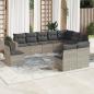 Preview: ARDEBO.de - 10-tlg. Garten-Sofagarnitur mit Kissen Hellgrau Poly Rattan