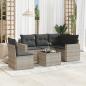 Preview: ARDEBO.de - 6-tlg. Garten-Sofagarnitur mit Kissen Hellgrau Poly Rattan