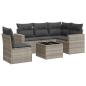 Preview: 6-tlg. Garten-Sofagarnitur mit Kissen Hellgrau Poly Rattan