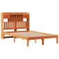 Preview: Massivholzbett mit Regal ohne Matratze Wachsbraun 135x190 cm