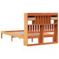 Preview: Massivholzbett mit Regal ohne Matratze Wachsbraun 135x190 cm