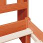 Preview: Massivholzbett mit Regal ohne Matratze Wachsbraun 135x190 cm
