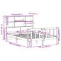 Preview: Massivholzbett mit Regal ohne Matratze Wachsbraun 150x200 cm