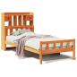 Preview: Massivholzbett mit Regal ohne Matratze Wachsbraun 75x190 cm